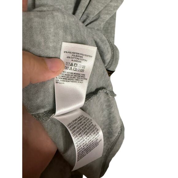 Lucky Brand Venice Burnout tee 1/4 button down in grey/khaki green - Picture 5 of 8